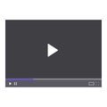 Video player showing streaming bar, play button, and progress bar Royalty Free Stock Photo