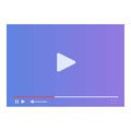 Video player showing streaming bar playing button and progress bar Royalty Free Stock Photo