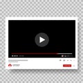 Video Player Template Design. Mockup live stream window, player. Social media concept Royalty Free Stock Photo
