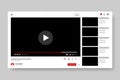 Video Player Template Design. Mockup live stream window, player. Social media concept Royalty Free Stock Photo