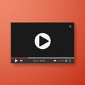 Video player template for web or mobile apps. Vector illustration Royalty Free Stock Photo