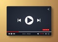 Video player template for web or mobile apps. Vector illustration Royalty Free Stock Photo