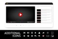 Video player template for web or mobile apps. Vector illustration Royalty Free Stock Photo