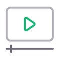 Video player thin color line vector icon Royalty Free Stock Photo