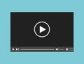 Video player web application interface template. Bar screen window application. Movie template Royalty Free Stock Photo