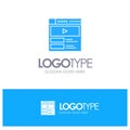 Video, Video Player, Web, Website Blue Solid Logo with place for tagline Royalty Free Stock Photo