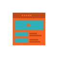 Video, Video Player, Web, Website  Flat Color Icon. Vector icon banner Template Royalty Free Stock Photo