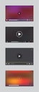 Video Player Window with Menu and Buttons Panel Vector Set. Royalty Free Stock Photo