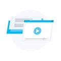Video player in the window on white background vector Royalty Free Stock Photo