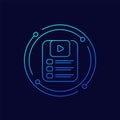 video playlist icon, linear design