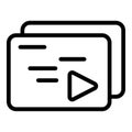 Video playlist icon, outline style