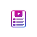 video playlist icon on white