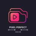 Video playlist pink solid gradient desktop icon on black