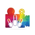 Video podcast vector logo design.