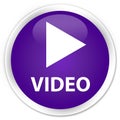 Video premium purple round button Royalty Free Stock Photo
