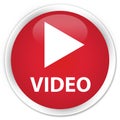 Video premium red round button