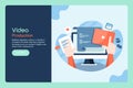 Video production, animation making, scripting, video editing software concept, vector banner, web template with text