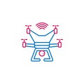 Video production, drone icon. Element of 2 color video production icon. Premium quality graphic design icon. Signs and symbols