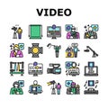 video production film studio icons set vector Royalty Free Stock Photo
