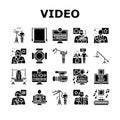 video production film studio icons set vector Royalty Free Stock Photo