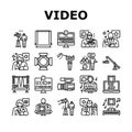 video production film studio icons set vector Royalty Free Stock Photo