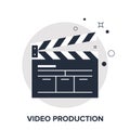 video production flat icon design concept Royalty Free Stock Photo