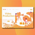 Video Production- Flat style video production illustration landing page