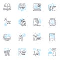 Video production linear icons set. Cinematography, Editing, Pre-production, Post-production, Storyboarding