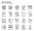 Video production, square icon set