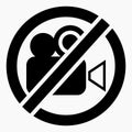 Video prohibition icon. No filming Royalty Free Stock Photo