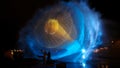 Video Projection On Swirling Water Screen