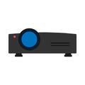 Video projector digital conference technology entertainment. Flat vector icon