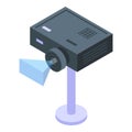 Video projector icon isometric vector. Cinema drive