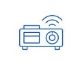 Video projector line icon concept. Video projector flat  vector symbol, sign, outline illustration. Royalty Free Stock Photo