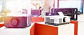 Video projectors in store Royalty Free Stock Photo