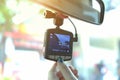 Video recorder car camera for safety on the road accident Royalty Free Stock Photo