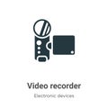 Video recorder vector icon on white background. Flat vector video recorder icon symbol sign from modern electronic devices Royalty Free Stock Photo