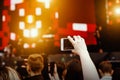 Video recording on a mobile phone, concert show Royalty Free Stock Photo