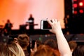 Video recording on a mobile phone, concert show Royalty Free Stock Photo