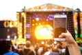 Video recording on a mobile phone, concert show Royalty Free Stock Photo