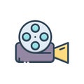 Color illustration icon for Video Reel, film and entertainment Royalty Free Stock Photo