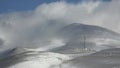 Video of repeater tower under blizzard and strong snow windstorm in Altai Kuray mountain range in winter season