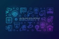 Video security vector colored horizontal banner