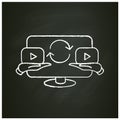 Video sharing chalk icon