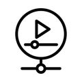 Video sharing vector thin line icon Royalty Free Stock Photo