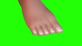 Onychomycosis of the toe nainl with green background