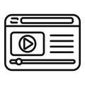 Video sound clip icon outline vector. Film movie