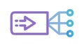 Video Stream Distribution Icon with Data Nodes, vector design Generative AI Royalty Free Stock Photo