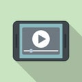 Video stream icon flat vector. Online live