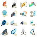 Video studio icons set, isometric style Royalty Free Stock Photo